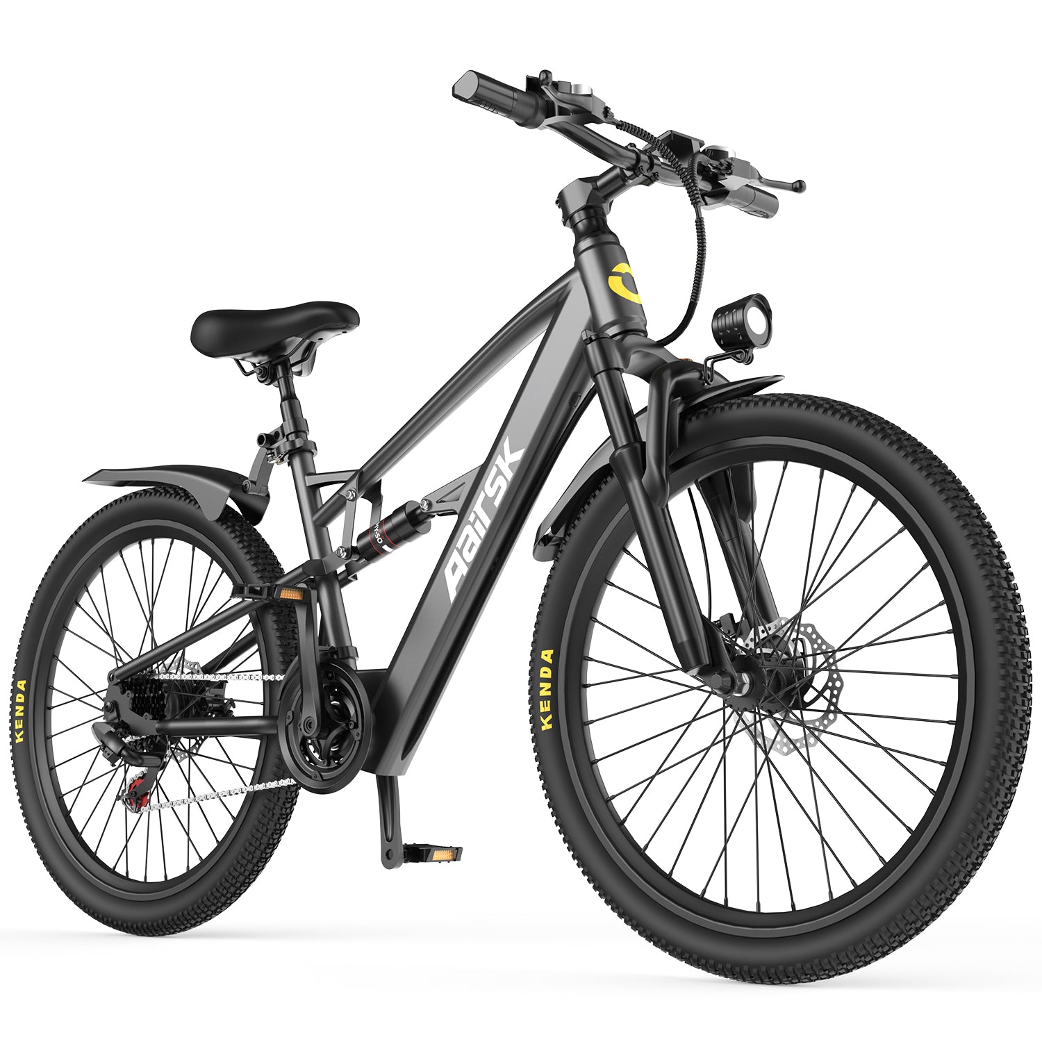 Aairsk F1 Electric Bike, 748W Motor, 36V 13AH Battery, Dual Suspension, 26" Tires – Ideal for City & Trail Rides