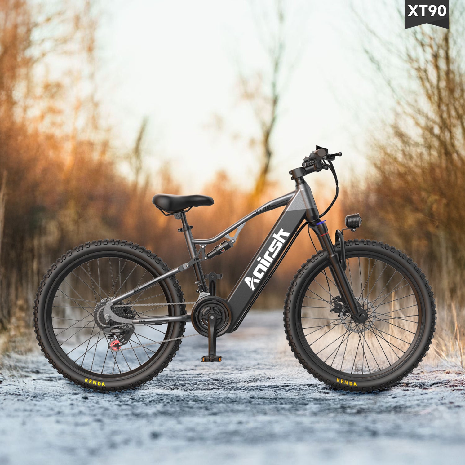 Aairsk XT90 26"Electric Bike with Full Suspension Peek 1500W Motor 28MPH Ebike for Adults