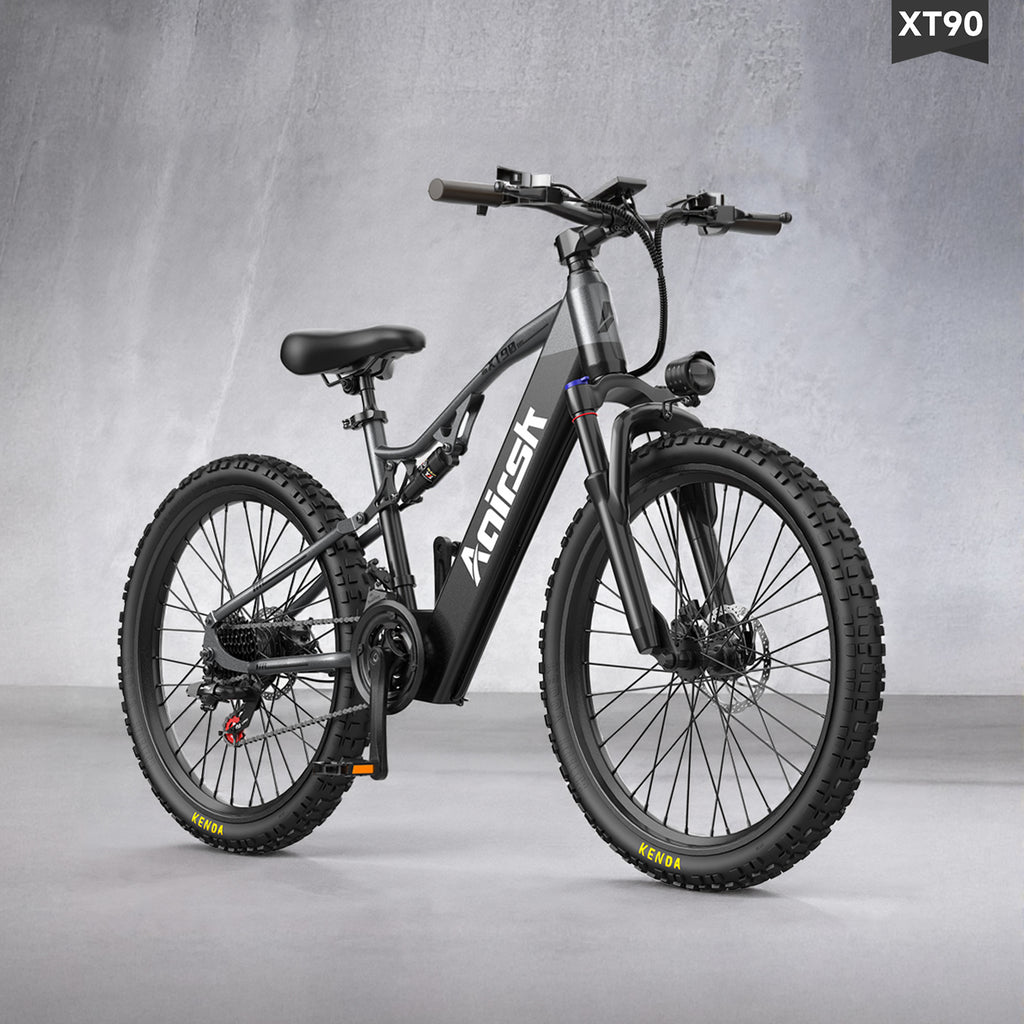 Aairsk XT90 26"Electric Bike with Full Suspension Peek 1500W Motor 28MPH Ebike for Adults