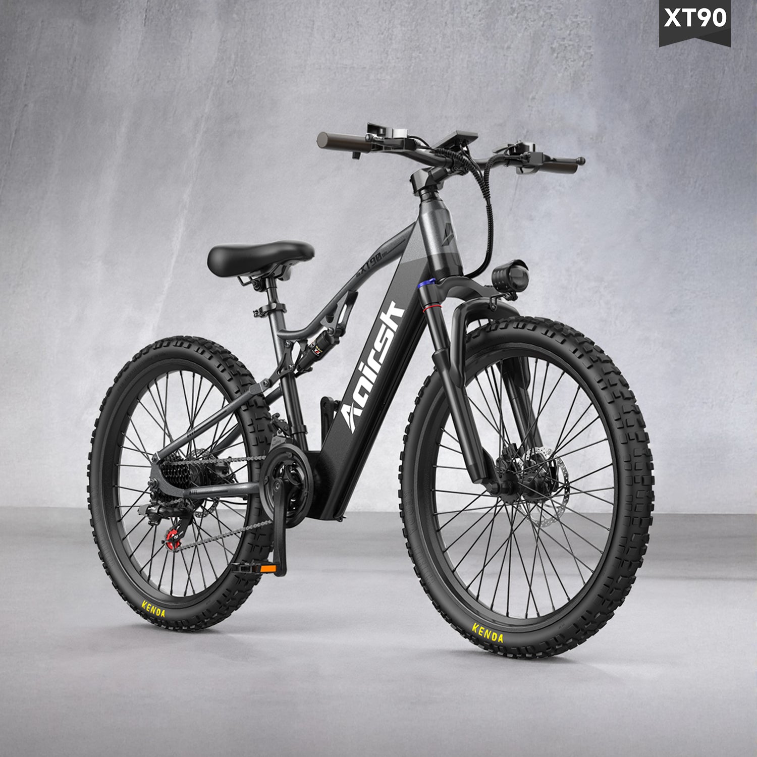 Aairsk XT90 26"Electric Bike with Full Suspension Peek 1500W Motor 28MPH Ebike for Adults