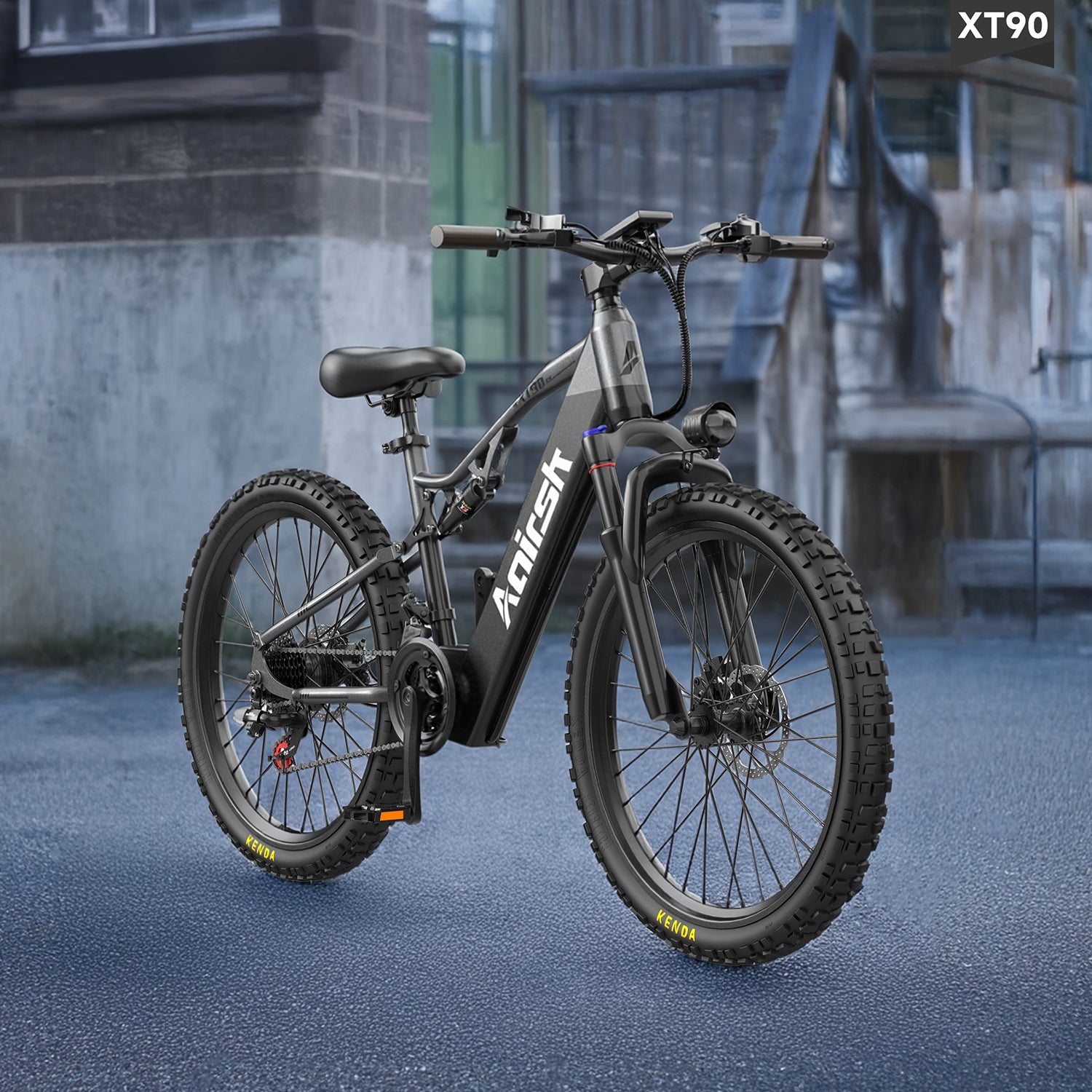 Aairsk XT90 26"Electric Bike with Full Suspension Peek 1500W Motor 28MPH Ebike for Adults