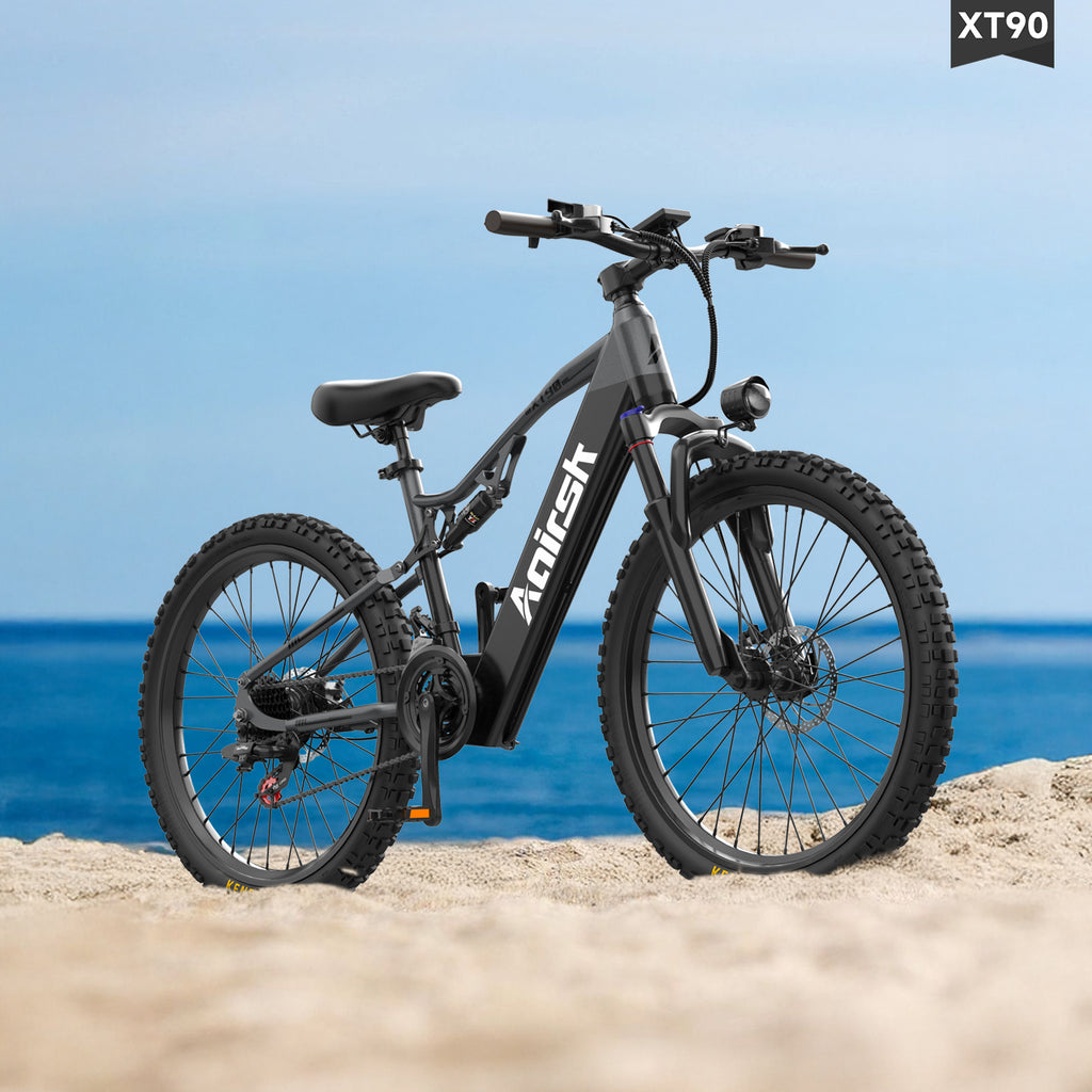 Aairsk XT90 26"Electric Bike with Full Suspension Peek 1500W Motor 28MPH Ebike for Adults