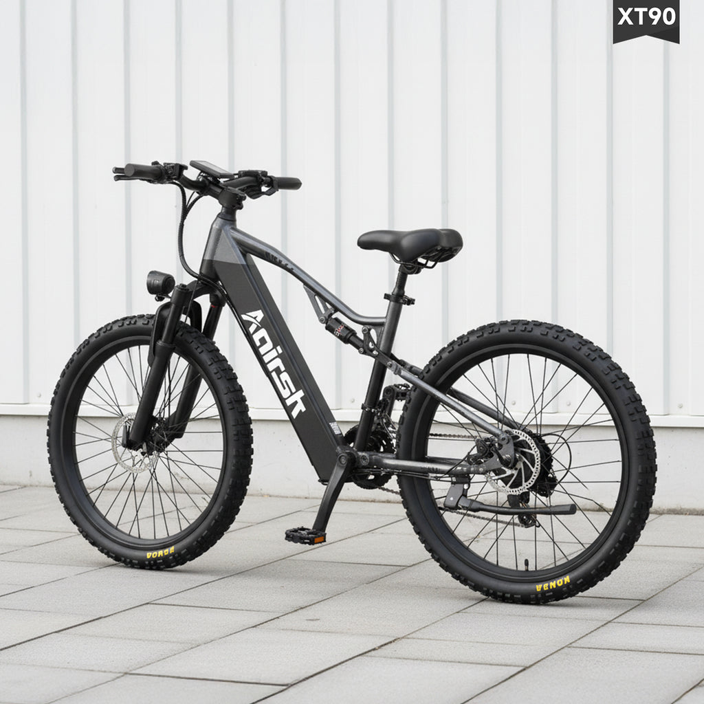 Aairsk XT90 26"Electric Bike with Full Suspension Peek 1500W Motor 28MPH Ebike for Adults
