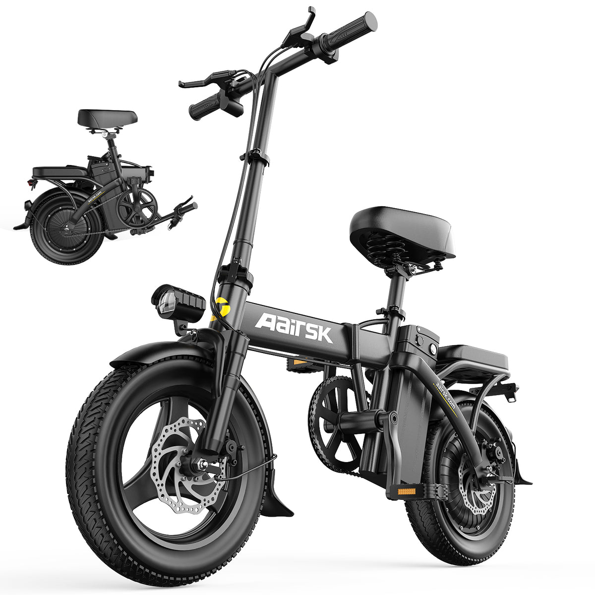 Aairsk F6 Electric Bike for Adults, 748W Motor 20Mph,48V 10Ah Removable Battery, 20" Fat Tire E-Bike with Front Suspension & LCD Display MTB UL2849
