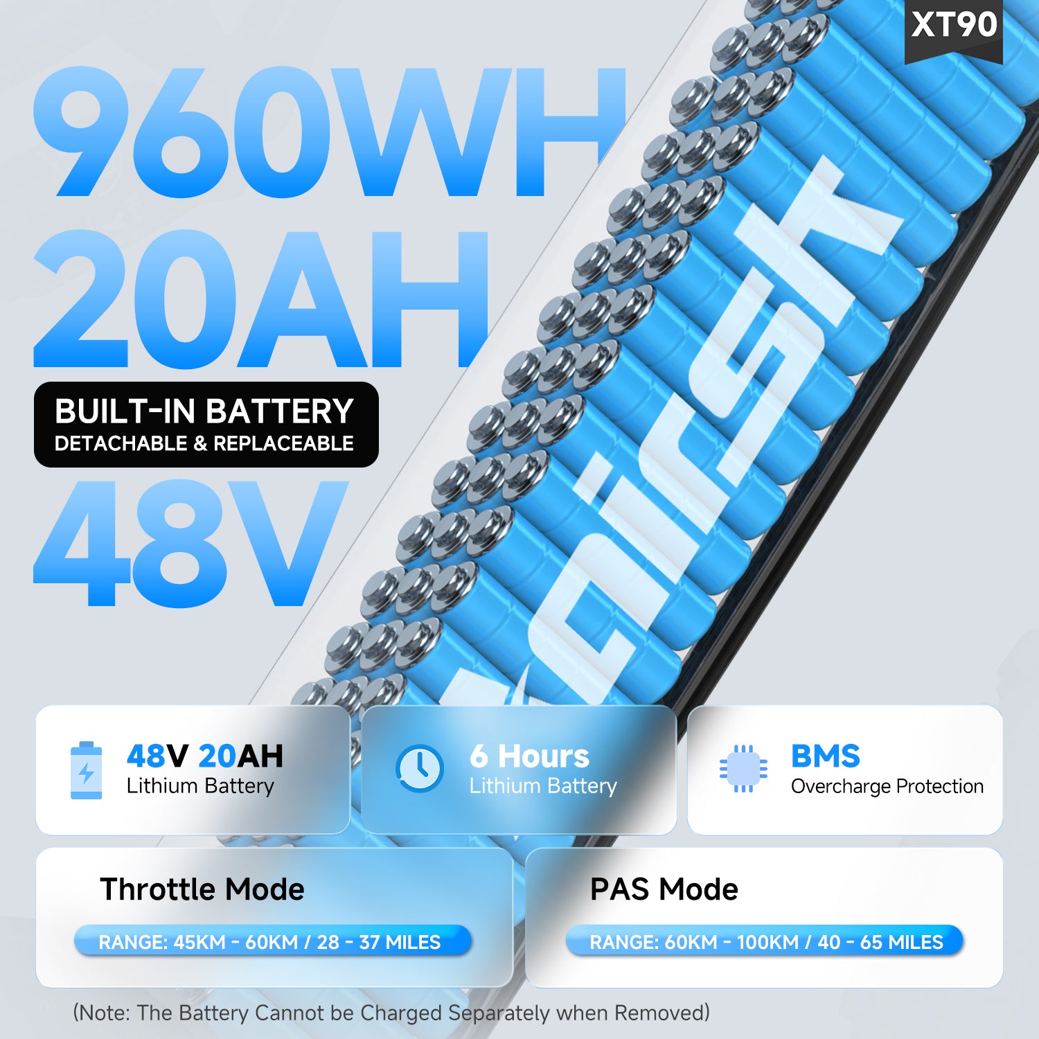 Aairsk XT90 EBIKE 48V 20AH Battery