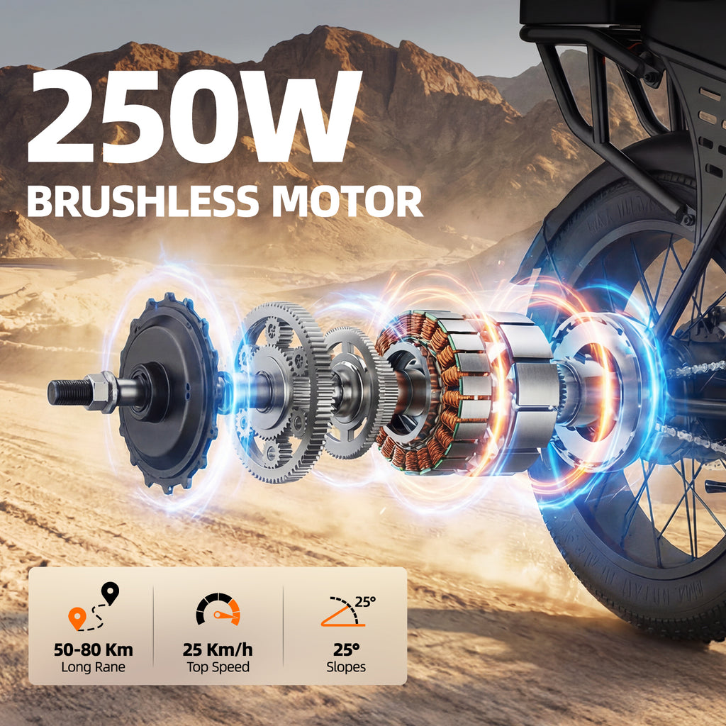 Aairsk X5 20" Electric City EBike for Adults, Fat Tire Ebike, 250W High Speed Brushless  Motor, Removable 48V 15Ah Battery, LCD Display with Card Access, Complimentary accessories