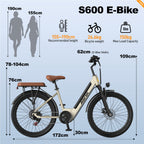 AAIRSK S600 26-Inch Electric Bike with Removable Battery