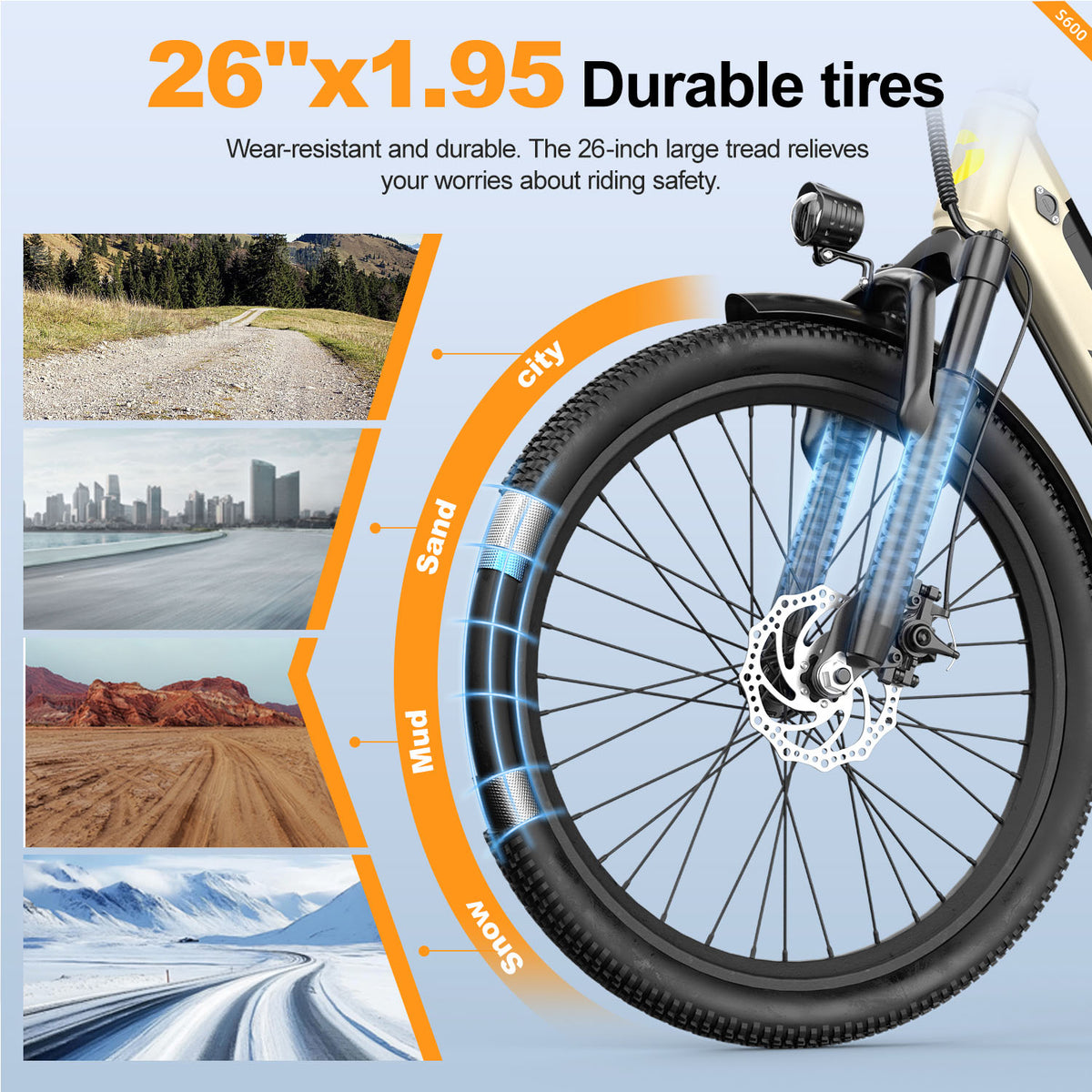 AAIRSK S600 26-Inch Electric Bike with Removable Battery